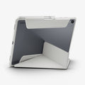 ACS11824 - Galaxy Tab S12+ Air Skin Pro in Gray showing the back of a tablet case with the folding cover configured into a low stand position.