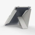 ACS11824 - Galaxy Tab S12+ Air Skin Pro in Gray showing the back of a tablet case with the geometric cover folded into an angled stand position.