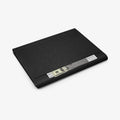 ACS04207 - Microsoft Surface Pro 10 Case Stand Folio in Black showing the back with case and card sticking out of storage slot