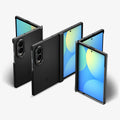 ACS11559 - Galaxy Z Fold 8 Air Fit Pro (Mag Fit) Black showing three Galaxy Z Fold 8 units with the Air Fit Pro MagFit case, folded closed, open at an angle, and folded flat, front and back views.