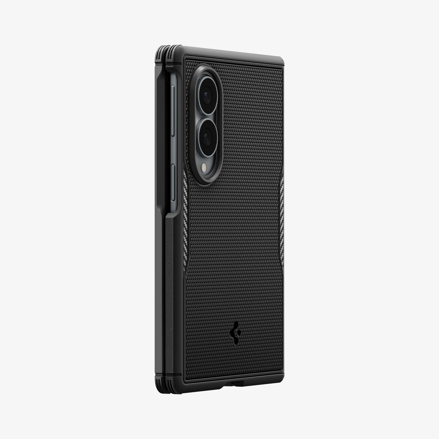 ACS11799 - Galaxy Z Fold 8 Core Armor (Mag Fit) Matte Black showing the side profile of the Galaxy Z Fold 8 with the Core Armor MagFit case, highlighting the textured back panel and dual camera cutout.