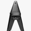 ACS11557 - Galaxy Z Fold 8 Slim Armor Pro (Mag Fit) Black showing a top-down close-up view of the case's hinge bar and ribbed grip texture, folded at an angle.