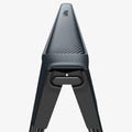 ACS11558 - Galaxy Z Fold 8 Slim Armor Pro (Mag Fit) Metal Slate showing a top-down close-up view of the case's hinge bar and ribbed grip texture, folded at an angle.
