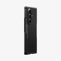 ACS11797 - Galaxy Z Fold 8 Ultra Core Armor (Mag Fit) Matte Black showing an angled side profile view of the Galaxy Z Fold 8 Ultra with the Core Armor MagFit case, highlighting the textured back panel and camera cutout.
