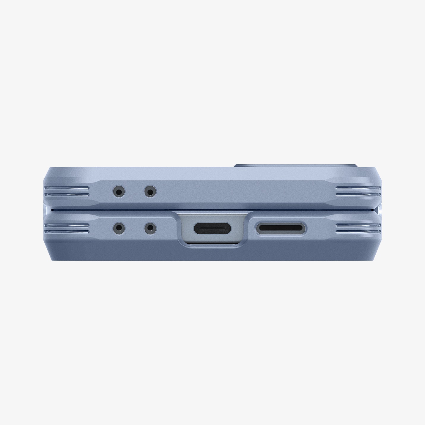 ACS09808 - Galaxy Z Flip 7 FE Series Tough Armor Pro (MagFit) in Sierra Blue showing the top and bottom sides