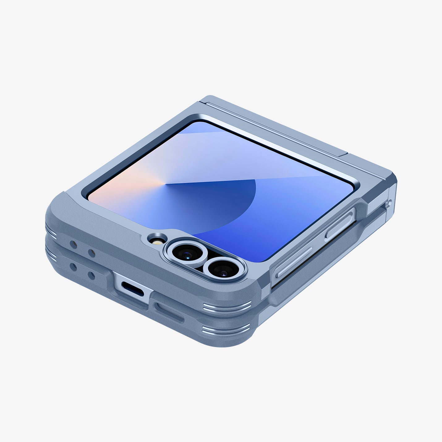 ACS09808 - Galaxy Z Flip 7 FE Series Tough Armor Pro (MagFit) in Sierra Blue showing the top
