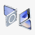 ACS09806 - Galaxy Z Flip 7 FE Series Ultra Hybrid Pro (MagFit) showing the back, partial front of two devices partially folded