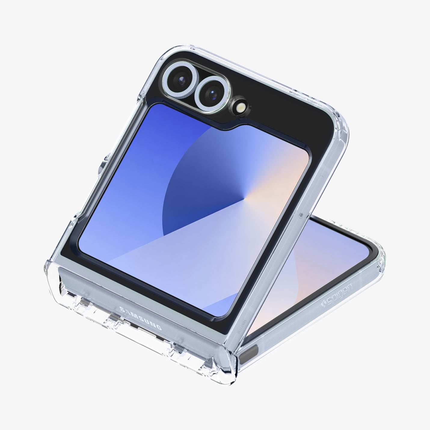 ACS09806 - Galaxy Z Flip 7 FE Series Ultra Hybrid Pro (MagFit) showing the top open