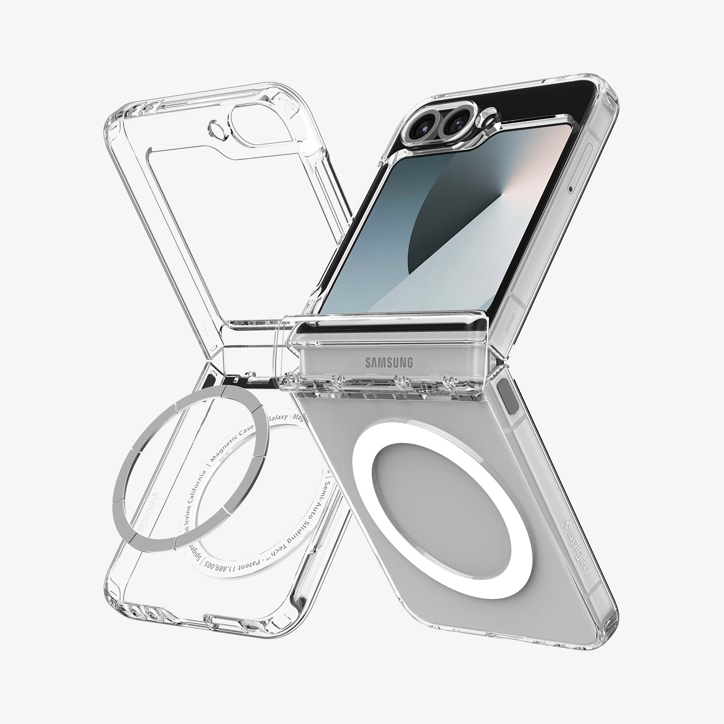 ACS09806 - Galaxy Z Flip 7 FE Series Ultra Hybrid Pro (MagFit) showing device with case