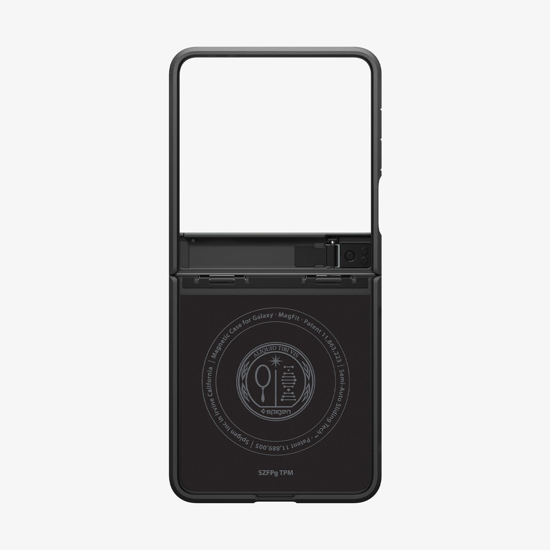 ACS09561 - Galaxy Z Flip 7 Case Tough Armor Pro (MagFit) in black showing the inside of case