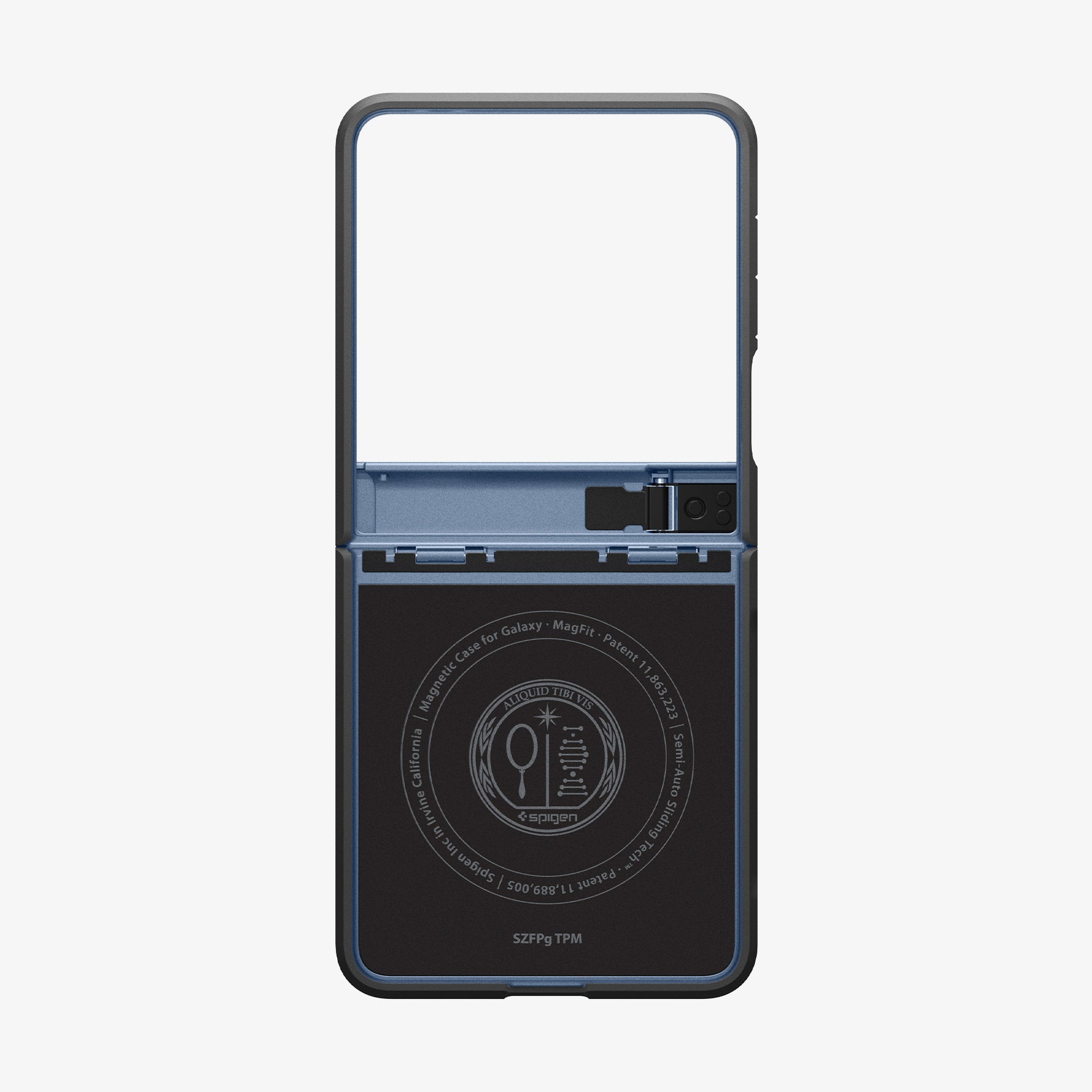 ACS09562 - Galaxy Z Flip 7 Case Tough Armor Pro (MagFit) in sierra blue showing the inside of case