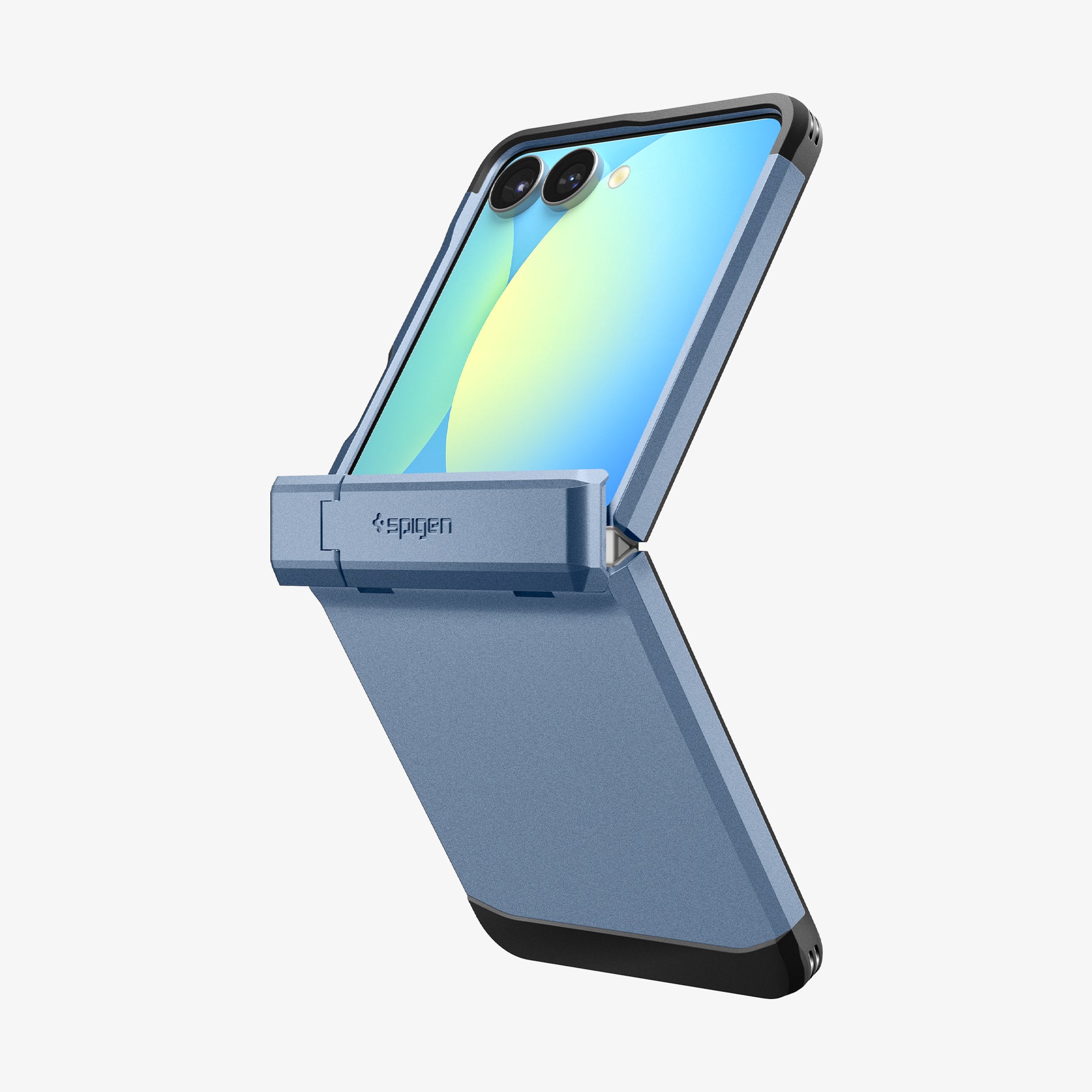ACS09562 - Galaxy Z Flip 7 Case Tough Armor Pro (MagFit) in sierra blue showing the back and side