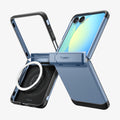 ACS09562 - Galaxy Z Flip 7 Case Tough Armor Pro (MagFit) in sierra blue showing the back, side and inside of two devices