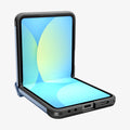 ACS09562 - Galaxy Z Flip 7 Case Tough Armor Pro (MagFit) in sierra blue showing the front, side and bottom