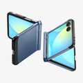 ACS09562 - Galaxy Z Flip 7 Case Tough Armor Pro (MagFit) in sierra blue showing the front, back and sides of two devices