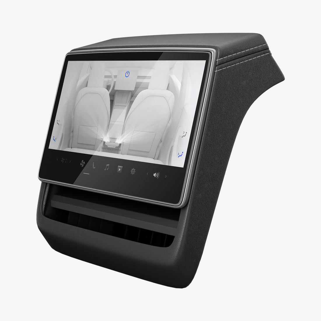 AGL07586 - Model 3 (2024-2025) Highland Screen Protector Glas.tR SLIM | Anti-Glare (Rear) in Clear showing the screen protector installed to the device