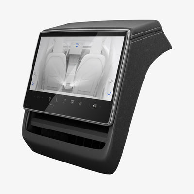 AGL07586 - Model 3 (2024-2025) Highland Screen Protector Glas.tR SLIM | Anti-Glare (Rear) in Clear showing the screen protector installed to the device