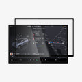 AGL10819 - Model Y Juniper (2025+) Screen Protector GLAS.tR EZ Fit | Anti-Glare 16 inch showing the screen protector hovering in front of the screen monitor