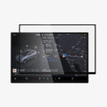AGL10820 - Model Y Juniper (2025+) Screen Protector GLAS.tR EZ Fit | 16 inch showing the screen protector hovering in front of the screen monitor