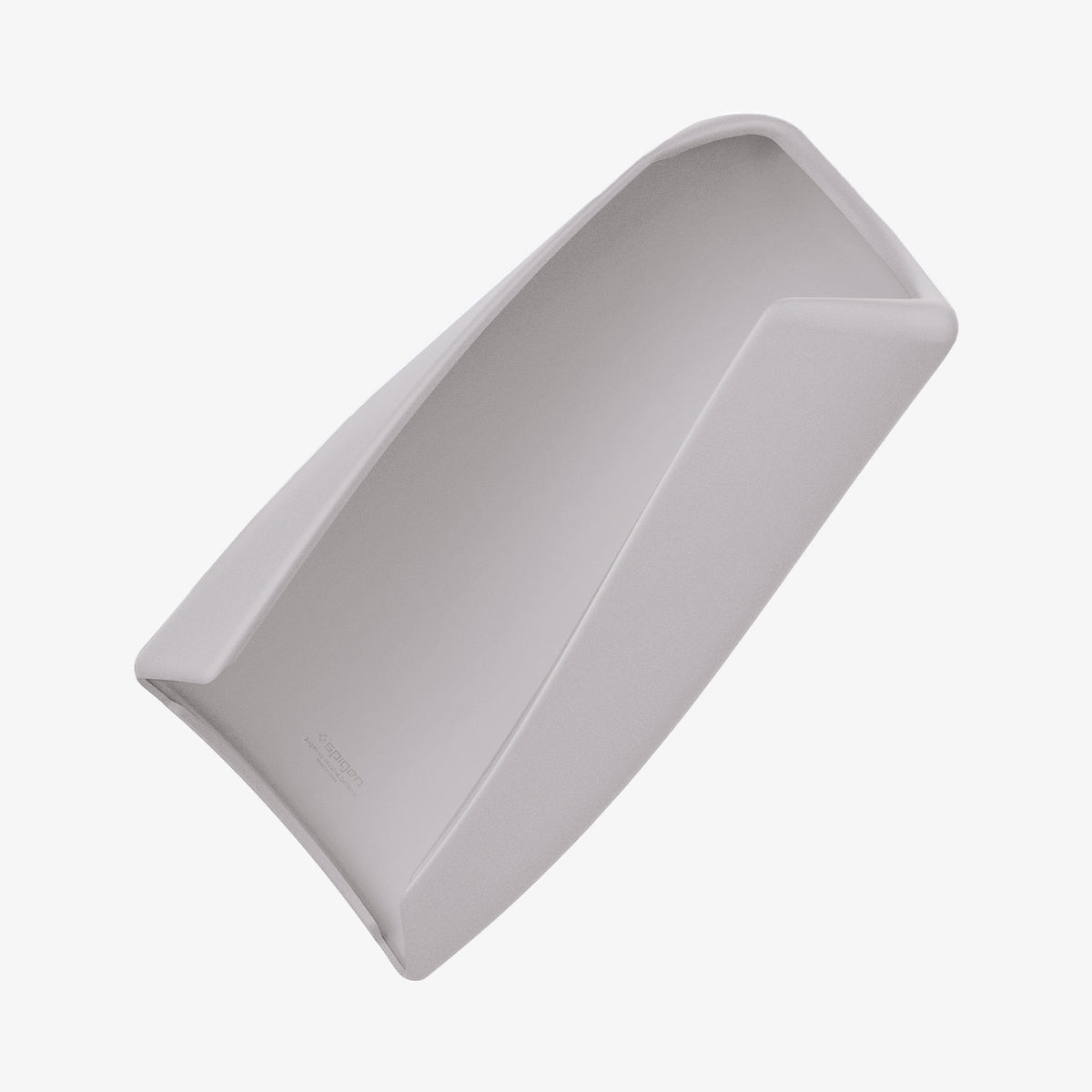 ACP12200 - Tesla Model Armrest Cover TO240H in Zen Gray showing the underside of the armrest cover with raised edges designed to wrap around the console lid.