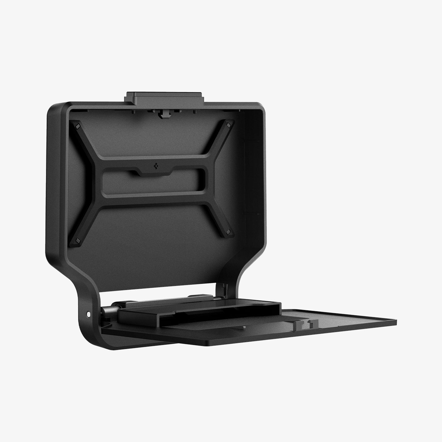 ACP07408 - Tesla Model Y 2025 Refresh & 3 Highland - Center Console Hidden Storage Box showing the side and top with storage box open