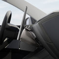 ACP11105 - Tesla Series - Under Screen Organizer | TO227JH showing organizer bracket clipped onto Tesla screen mount hinge from driver side view