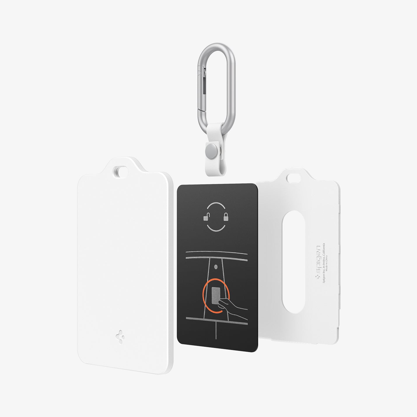 ACP11404 - Tesla Key Card Holder | TO243 1 Pack in White showing the multiple layers of card holder