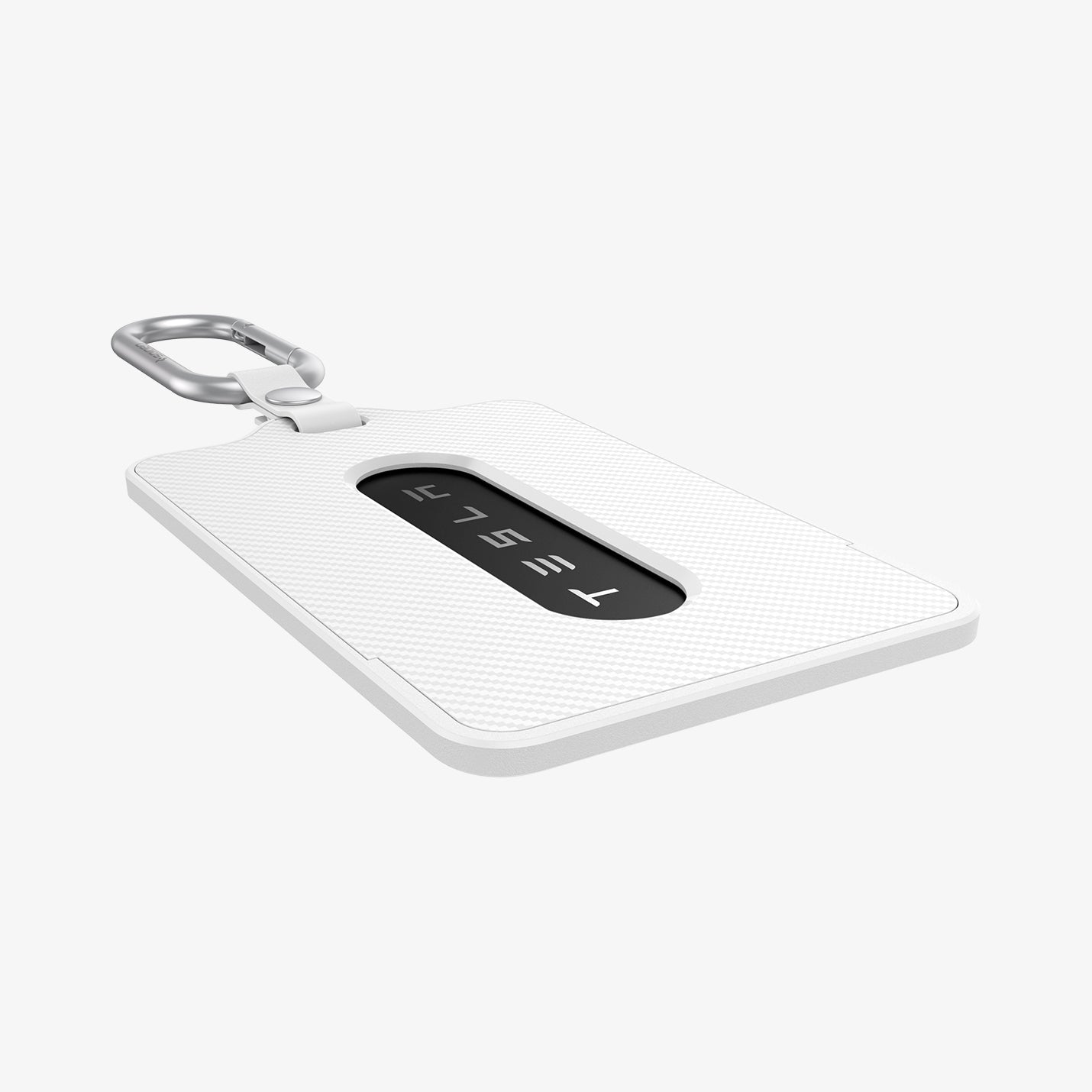 ACP11404 - Tesla Key Card Holder | TO243 1 Pack in White showing the front, side and bottom
