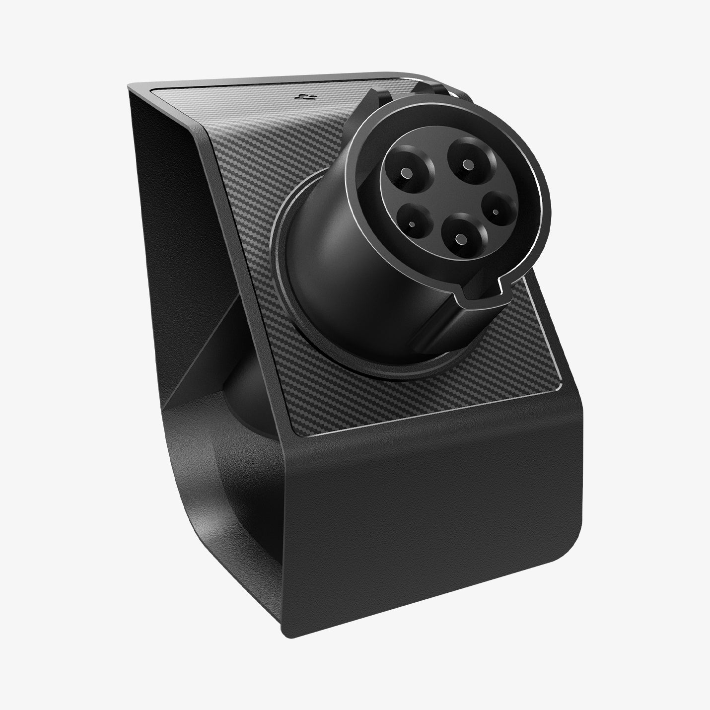 ACP09180 - Tesla Charging Adapter Door Dock TO255 in Black showing the front, partial sides and bottom