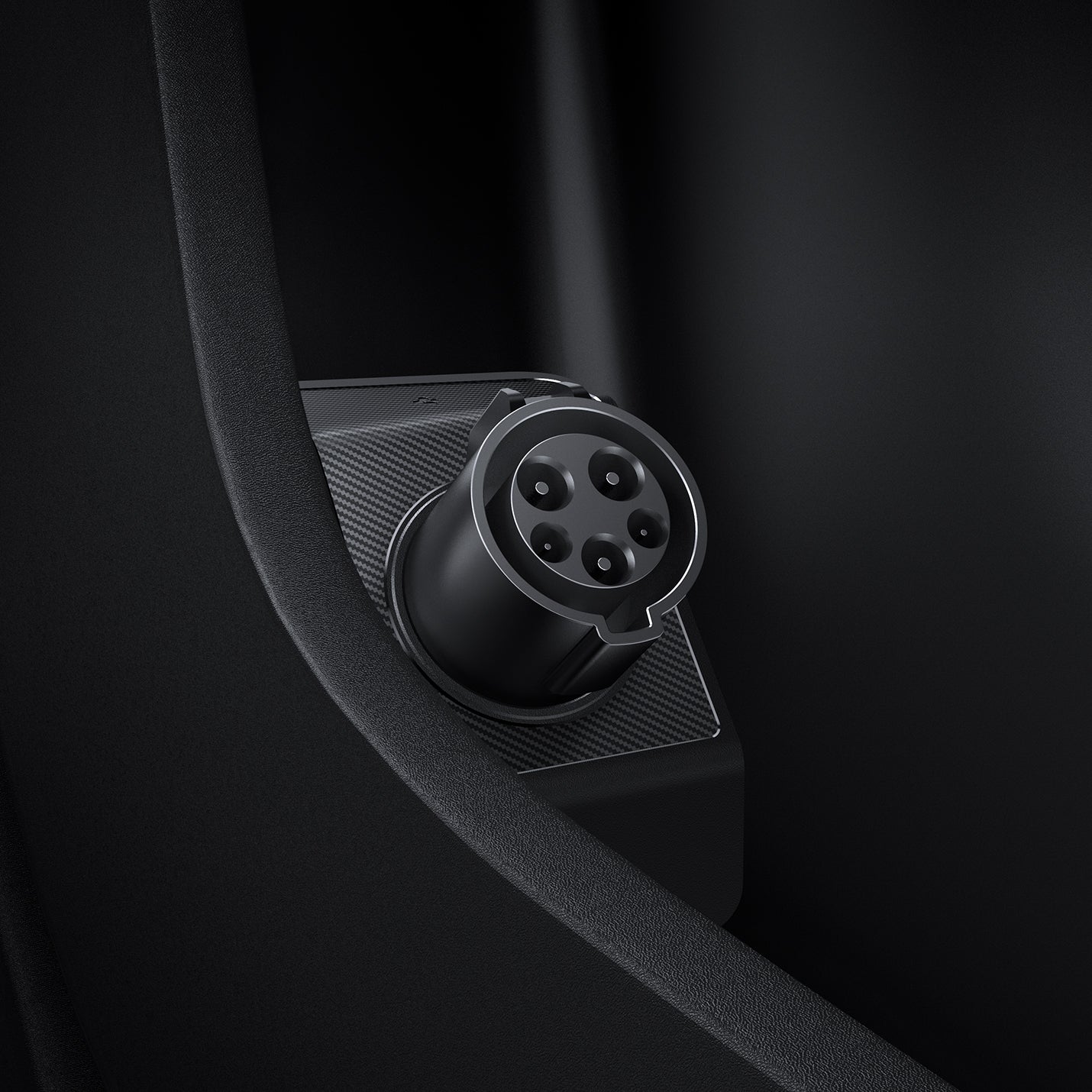 ACP09180 - Tesla Charging Adapter Door Dock TO255 in Black showing the front and partial side