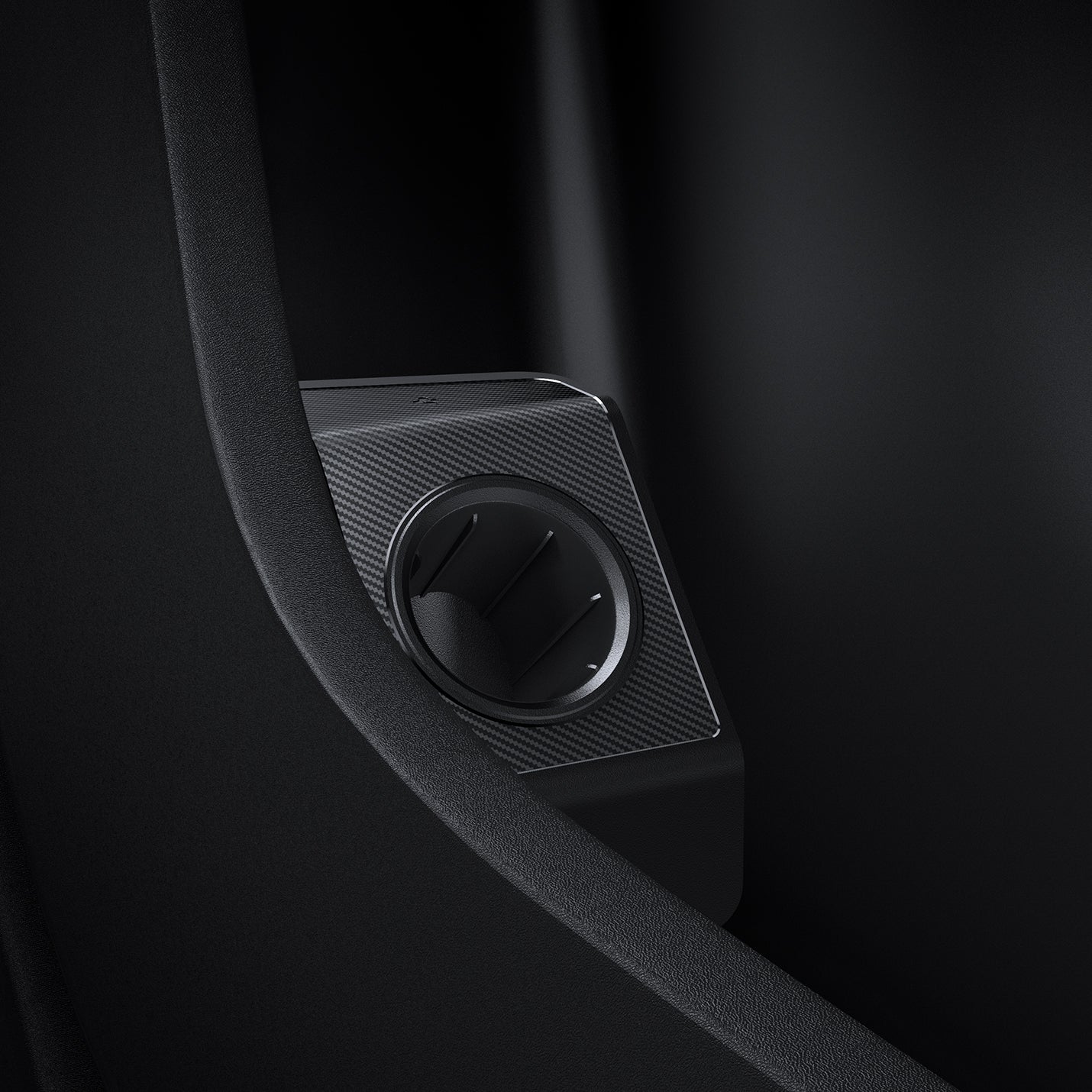 ACP09180 - Tesla Charging Adapter Door Dock TO255 in Black showing the inner, front and sides