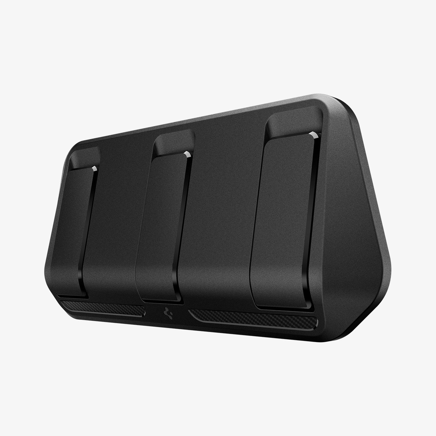 ACP09201 - Tesla Model 3 (2017-2023) Car Seat Hook TO283 in Black showing the front, partial side and bottom all 3 hooks folded