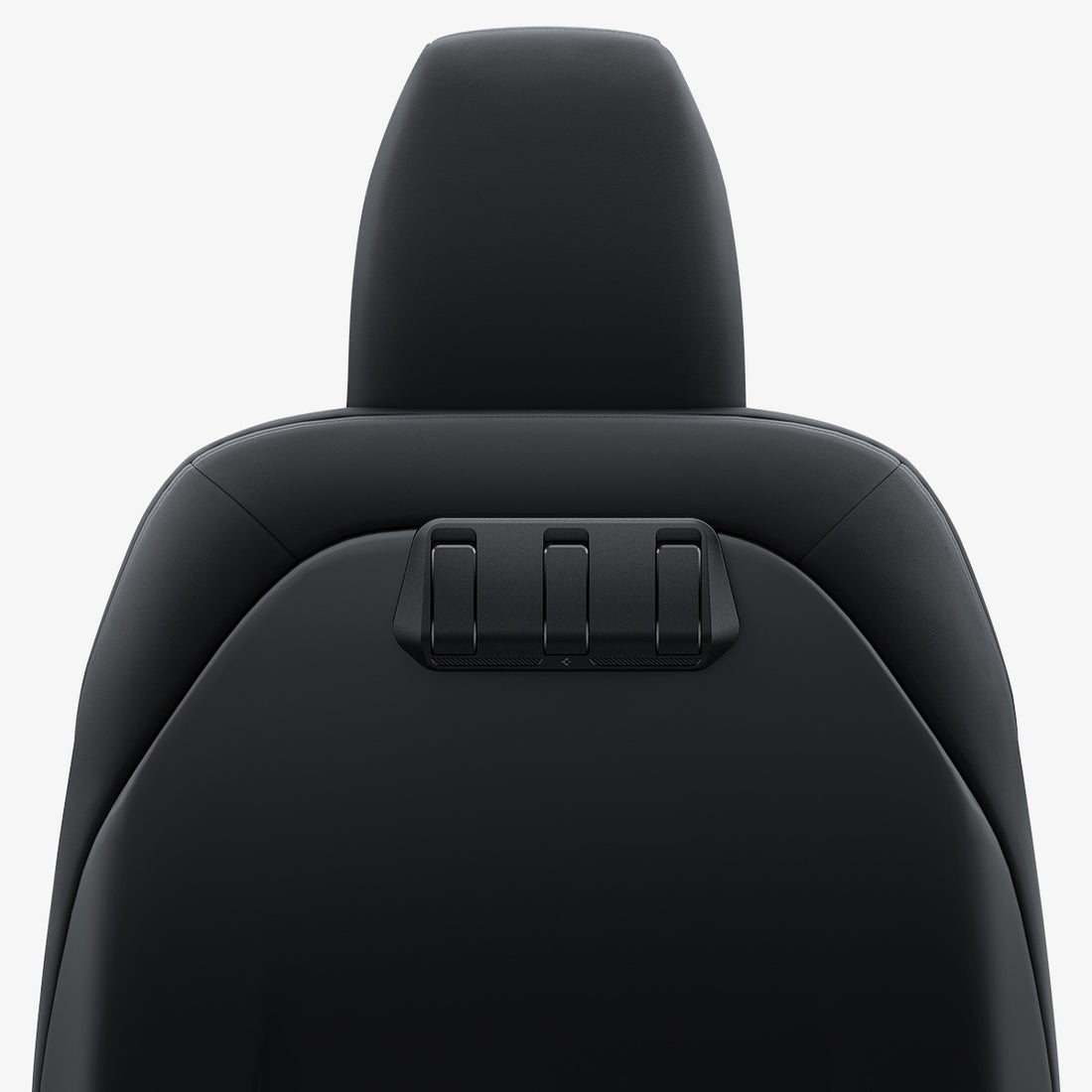 ACP09201 - Tesla Model 3 (2017-2023) Car Seat Hook TO283 in Black showing the front partial side installed at the back of the driver's seat