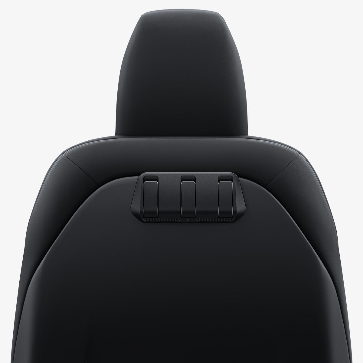 ACP09201 - Tesla Model 3 (2017-2023) Car Seat Hook TO283 in Black showing the front of the car seat hook  installed at the back of driver's seat