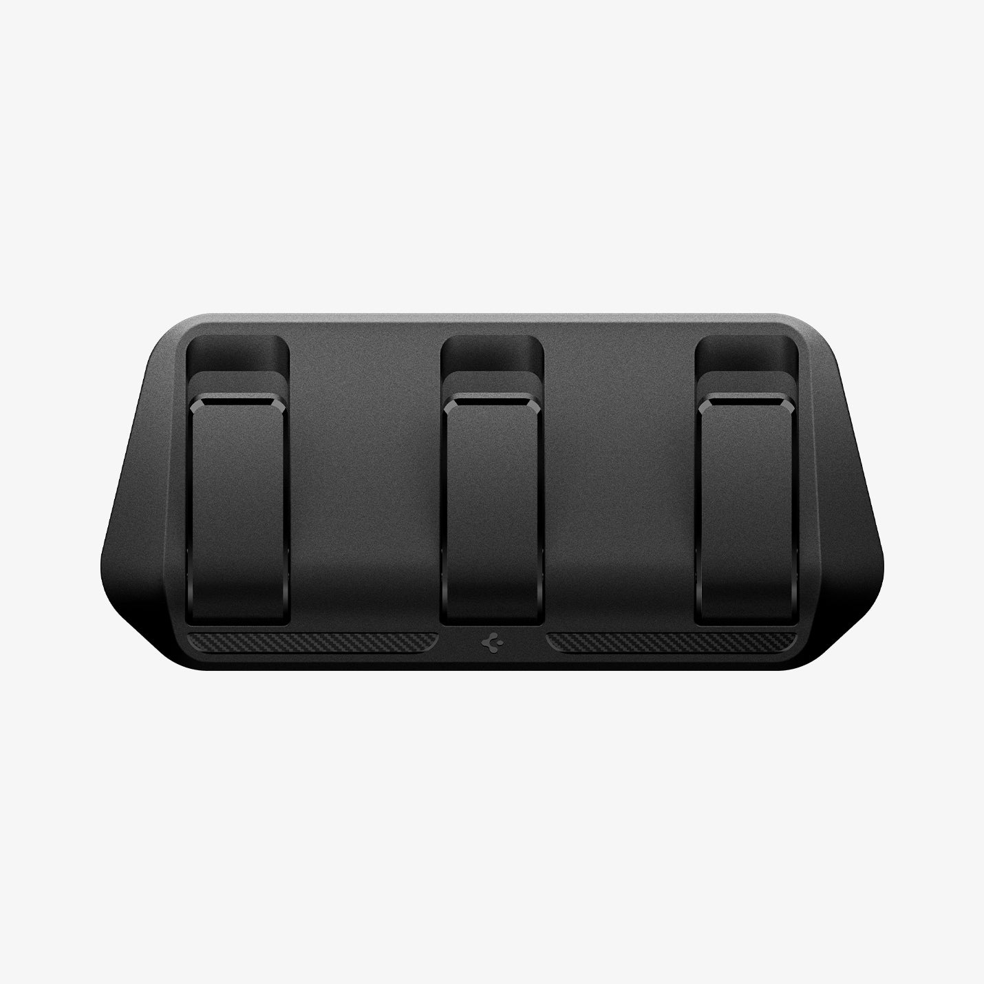ACP09201 - Tesla Model 3 (2017-2023) Car Seat Hook TO283 in Black showing the front, sides and bottom while hooks are partially open