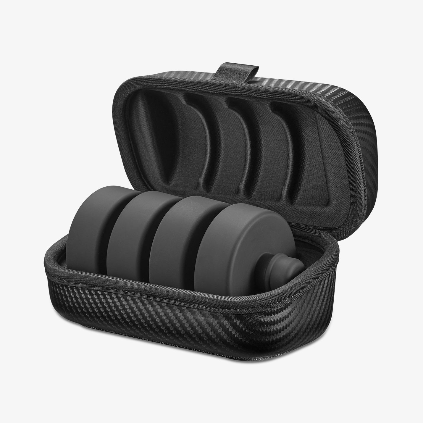 ACP07174 - Tesla Lifting Jack Pads TO310 in Black showing the open case with pads inside
