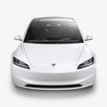 ACP08547 - Tesla Model 3 Highland Front Emblem Logo Cover TO321H in Black showing the front of tesla with the emblem attached