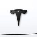 ACP08548 - Tesla Model 3 Highland Front Emblem Logo Cover TO321H in Carbon showing the front