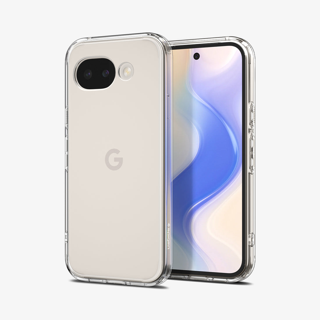 ACS11279 - Pixel 10a Ultra Hybrid in Crystal Clear showing the back, front and inside