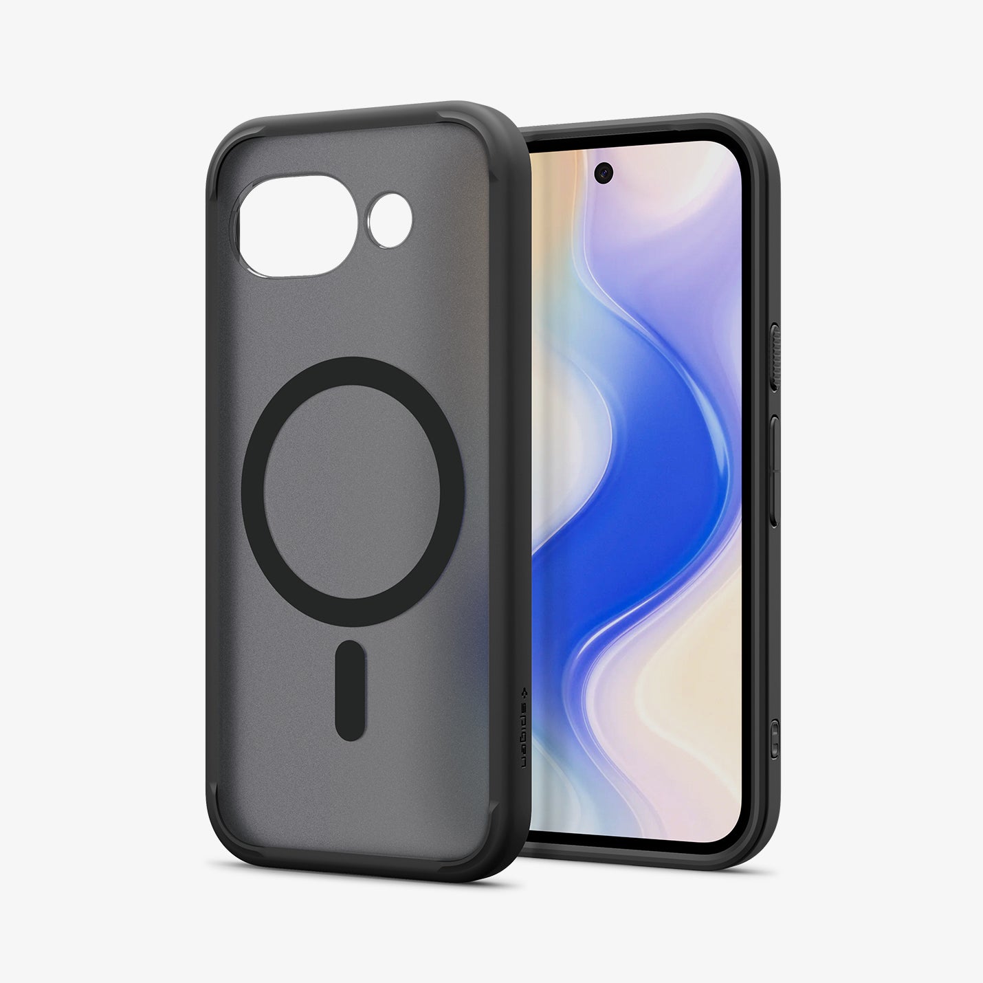 ACS11278 - Pixel 10a Ultra Hybrid Metal Ring (Mag Fit) in Frost Black showing the back and front