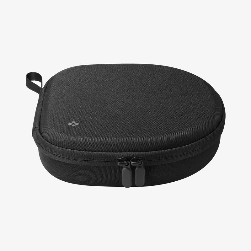 AFA07483 - Universal Headphone Klasden Pouch in Black showing the front and partial side of the case on a flat surface