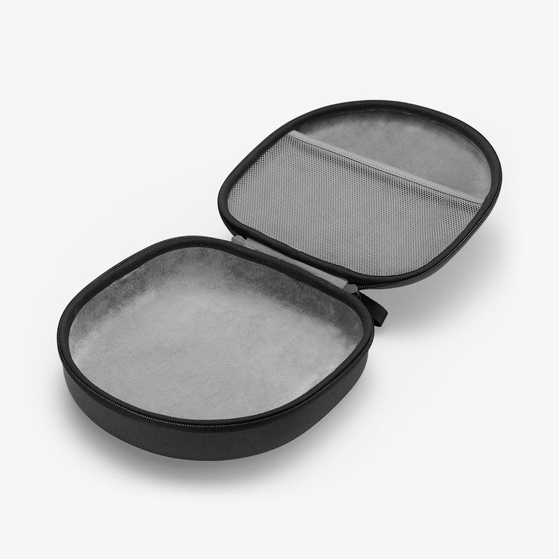 AFA07483 - Universal Headphone Klasden Pouch in Black showing the inside of the case widely open