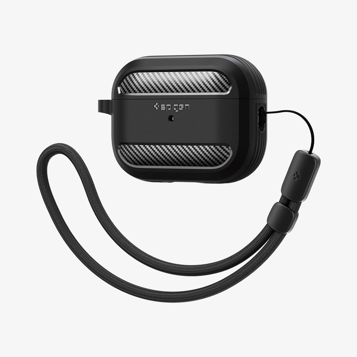 AFA05784 - Universal Wrist Strap (2 Pack) in Dark Black showing the strap attached to airpods pro with case on