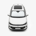 ACP11460 - Universal CryoShade UO260 M showing sunshade installed inside windshield of white volkswagen sedan viewed from front exterior