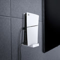 AGP08541 - PlayStation 5 Slim Console Mount VG210 in White showing the partial front and partial side
