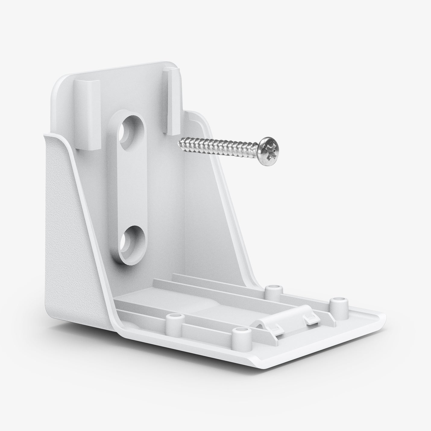 AMP06397 - PlayStation 5 Controller Mount | VG300 in White showing the inner and partial side of the lower bottom mount with 1 screw attached