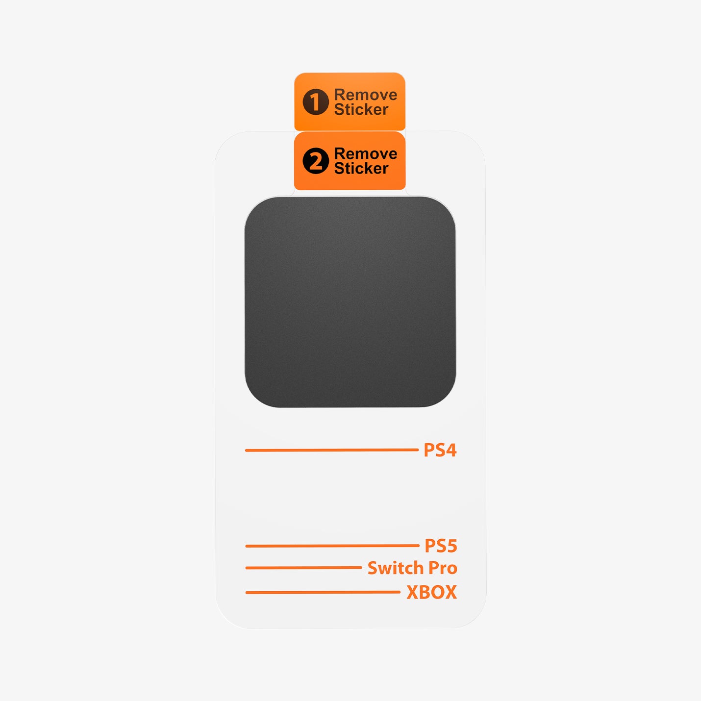 AMP06397 - PlayStation 5 Controller Mount | VG300 in White showing the front magnet sticker installation film