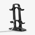 AMP07412 - PlayStation 5 | Controllers & Headphone Stand VG400 in Black showing the partial front, sides and bottom with usb cable attached