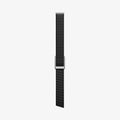 AMP10187 - WHOOP 5.0 fabric band black full length view showing adjustable strap design with woven exterior ribbed inner padding and Spigen metal clasp for secure fit