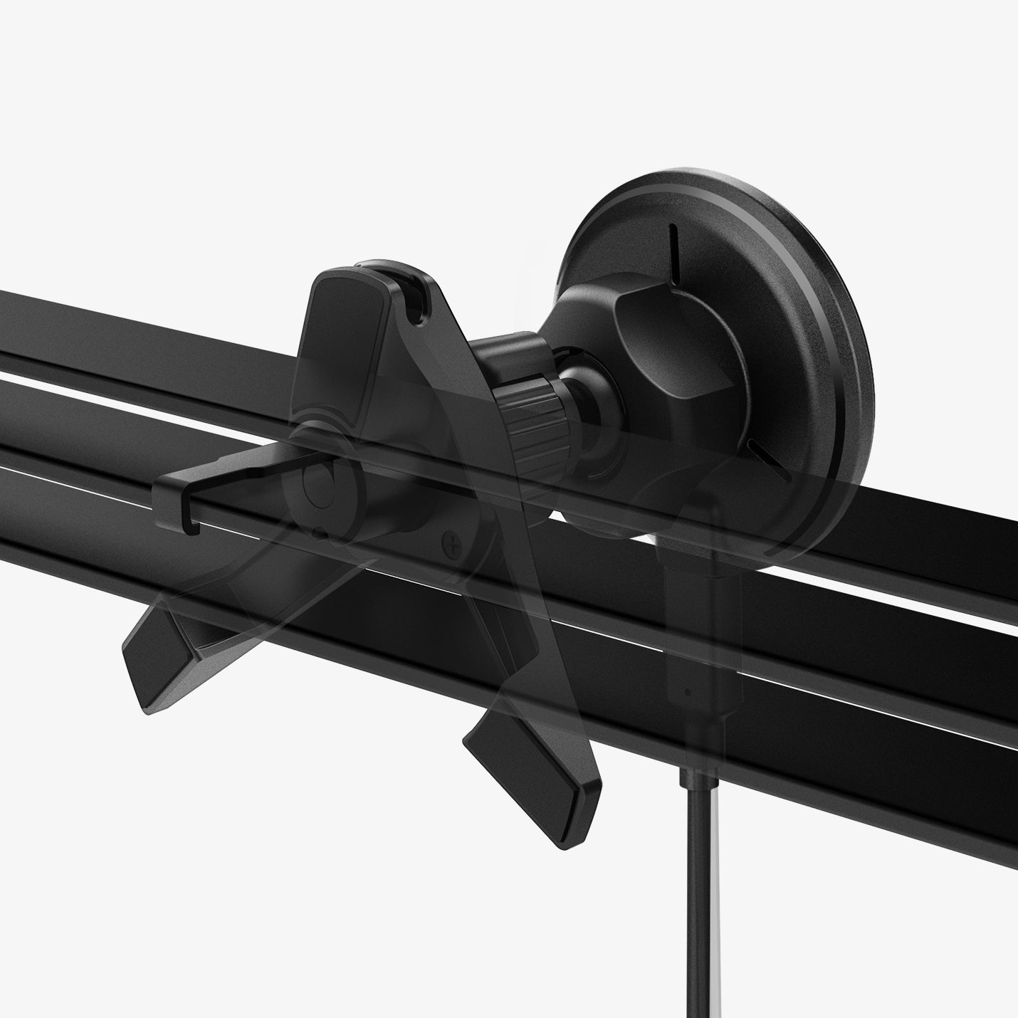 ACP10513 - Spigen Essential Qi2 Wireless Car Charger air vent installation showing stabilizing hooks and secure fit